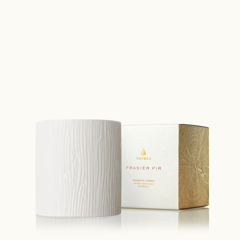 Thymes Frasier Fir Gilded Ceramic Poured Candle Medium