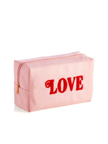 Shiraleah Cara LOVE Cosmetic Pouch Blush