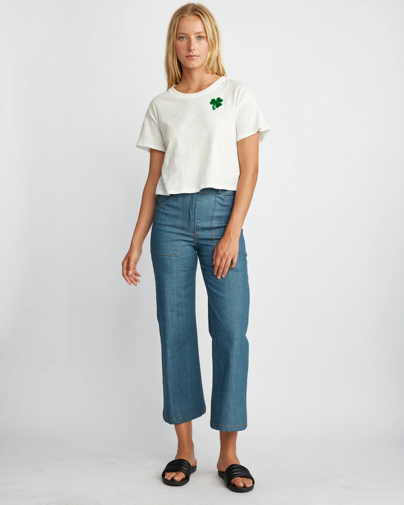 Self Contrast Drew Crop T-Shirt