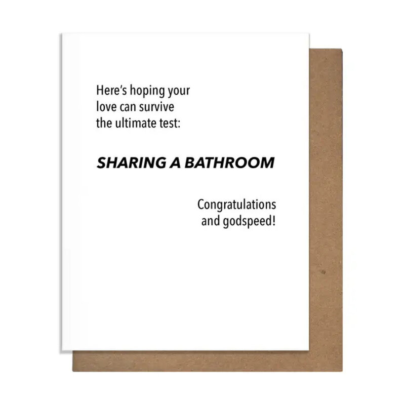 Pretty Alright Goods Share Bathroom Wedding Card
