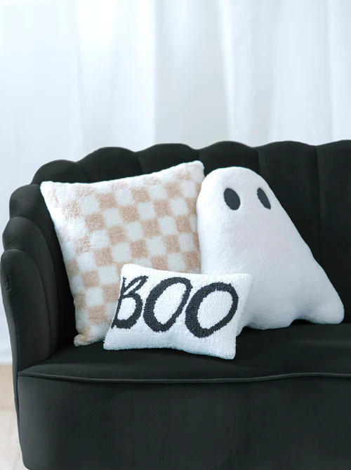 Shiraleah Anya Check Pillow Tan