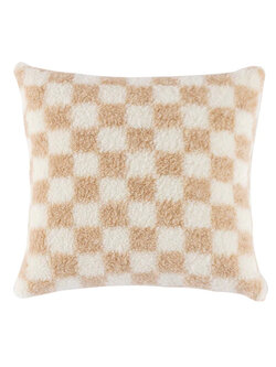 Shiraleah Anya Check Pillow Tan