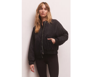 Z Supply Activewear Women's Reversible Nylon Jacket, Black, Medium