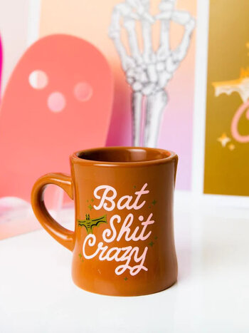Talking Out of Turn Bat Shit Crazy Diner Mug