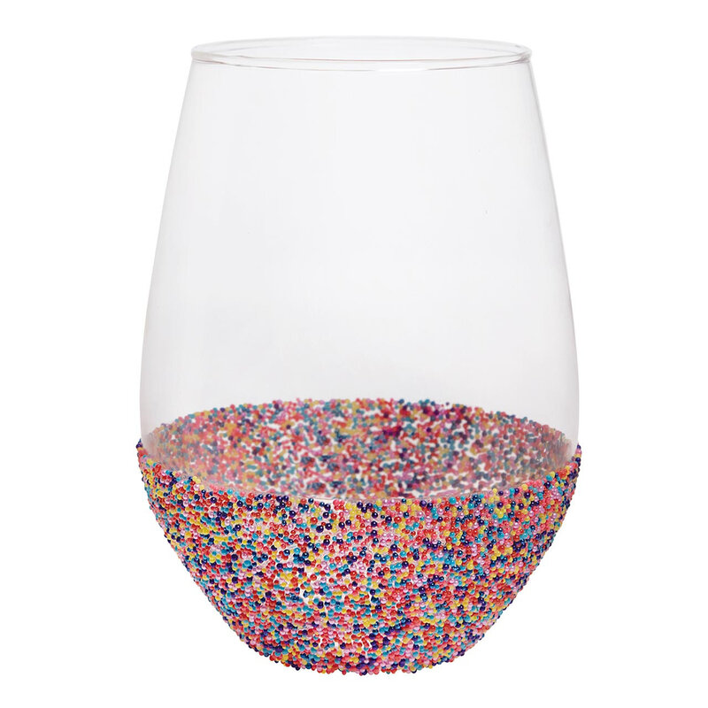 Rainbow Slanted Wine Glasses