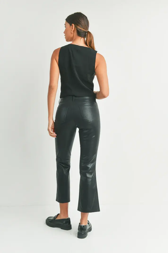 Just Black Denim High Rise Coated Cropped Flare