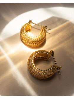 LUV AJ The Pave Royale Hoops Gold