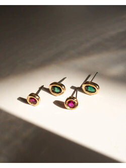 LUV AJ The Royale Stone Studs Gold