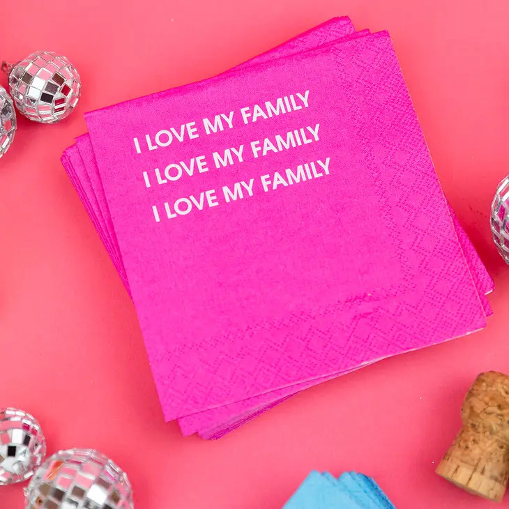 Chez Gagne I Love My Family Cocktail Napkins