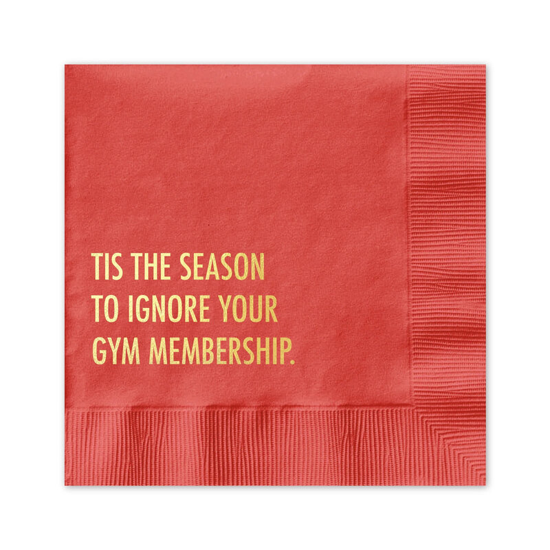 Pretty Alright Goods Gym Membership Cocktail Napkin