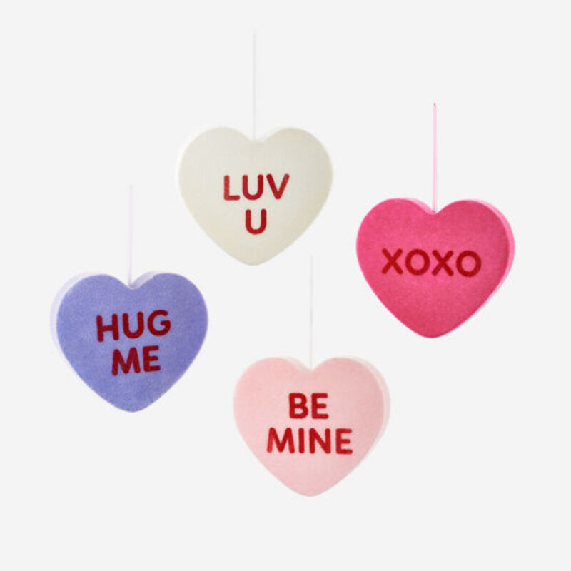 Flocked Conversation Heart - Love, Charlie