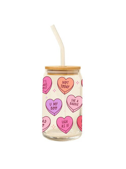 Talking Out of Turn Can Glass w/Lid