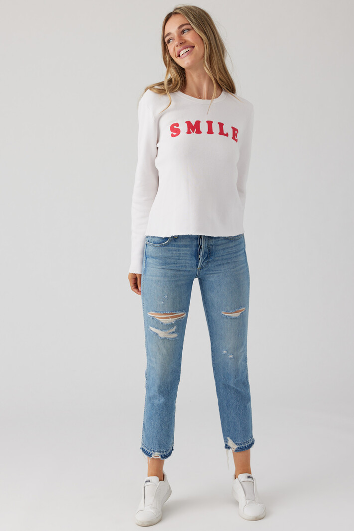 Sol Angeles Smile Crop Pullover