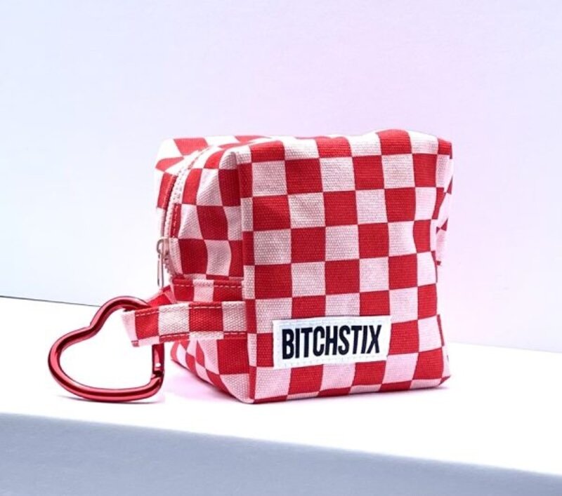 BITCHSTIX Checkered Cosmetic Pouch