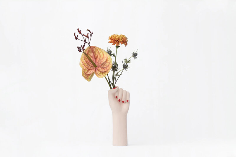 Girl Power Small White Vase