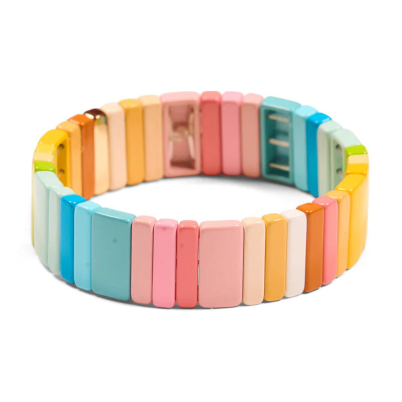 Daily Candy On Vacay 1 Tall Pastel Colored Tile Bracelet