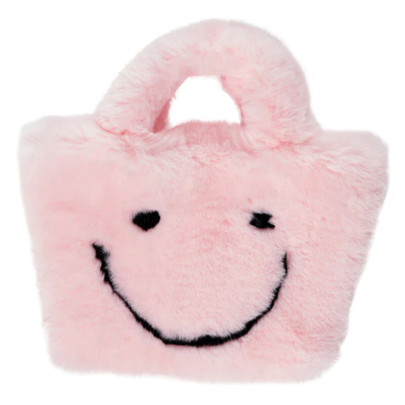 Daily Candy Fuzzy Happy Face Purse