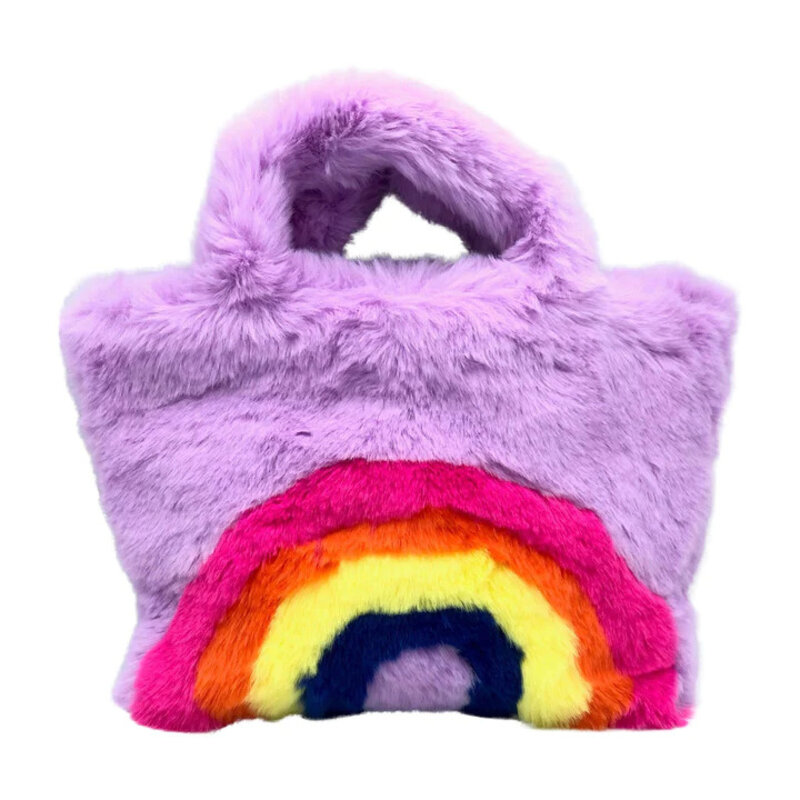 Daily Candy Fuzzy Rainbow Purse