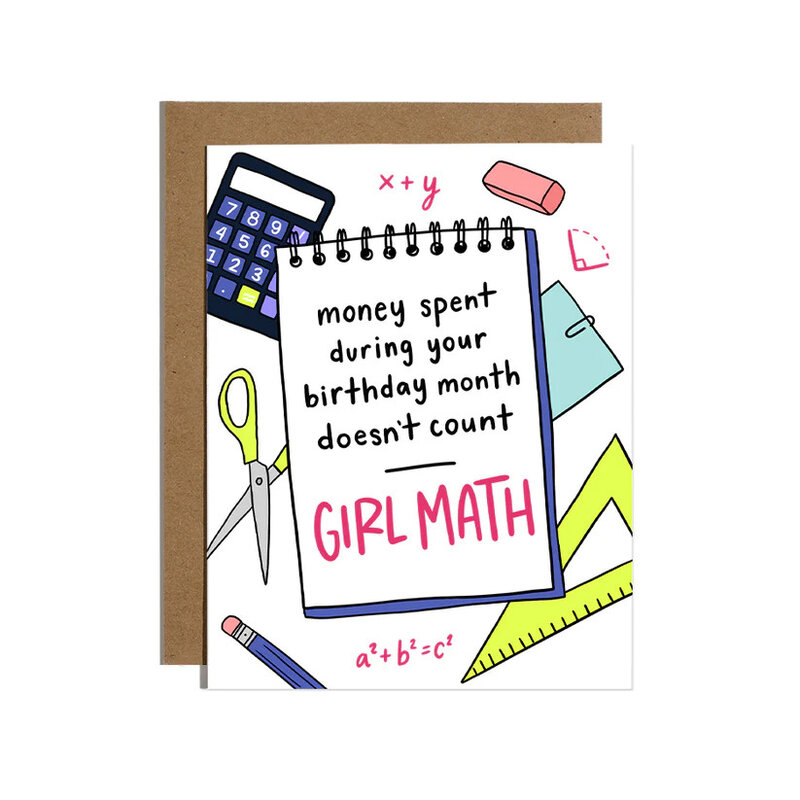 Brittany Paige Girl Math Birthday Card