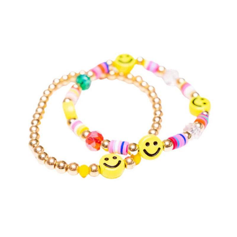 Daily Candy Happy Face Gold Bracelet Set