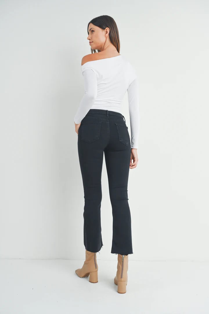 Just Black Denim HR Tonal Crop Flare