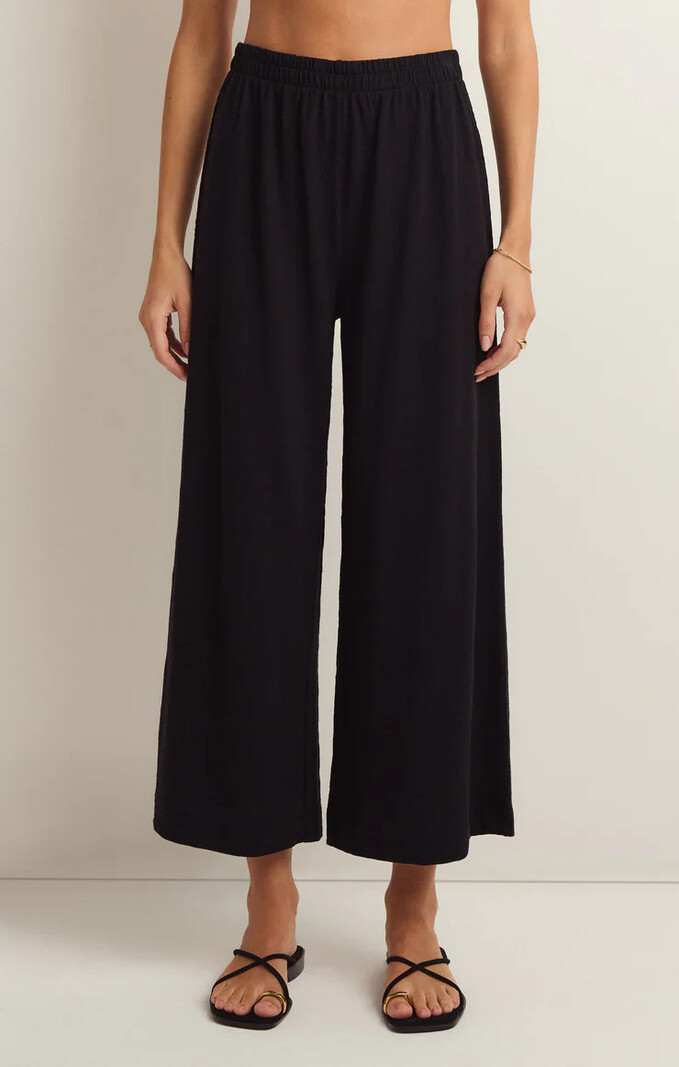  Pact Waffle Wide Leg Crop Pants Currant SM : Clothing