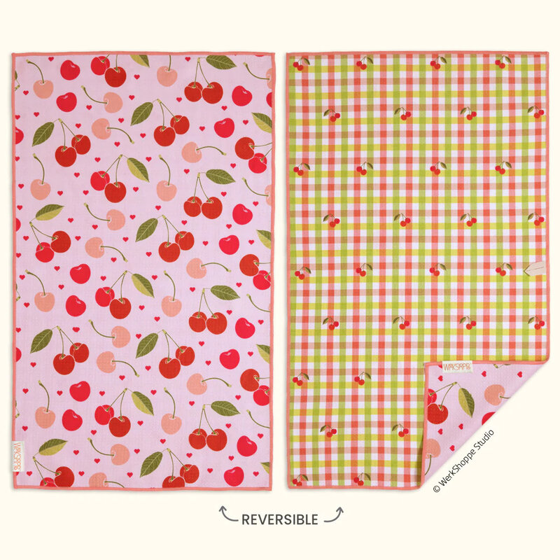 Werkshoppe Cherry Hearts Microfiber Towel