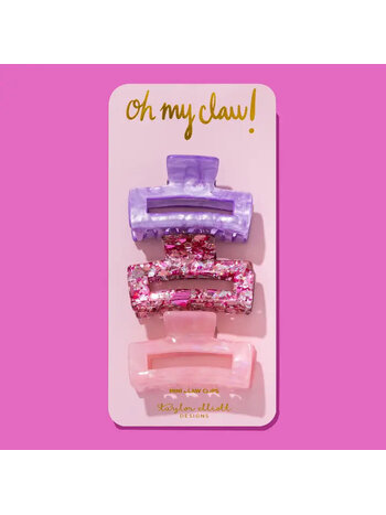 Taylor Elliott Designs Pink Confetti Trio Claw Clips