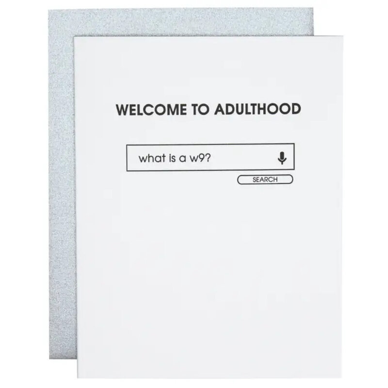 Chez Gagne Welcome To Adulthood Card