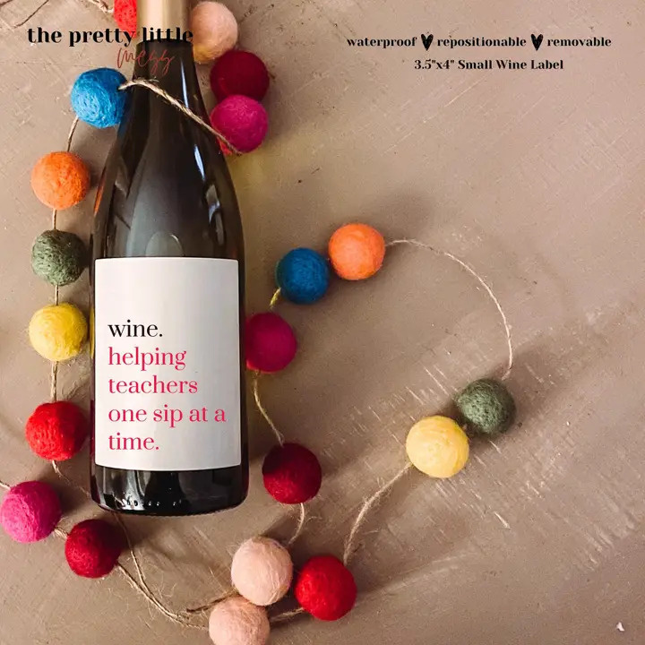 Wine Helping Teachers Label