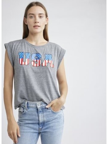 Self Contrast Victoria Cuff USA T-Shirt