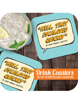 papersalt Family Motto Coasters