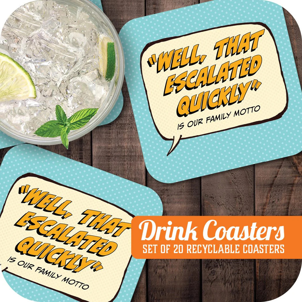 papersalt Family Motto Coasters