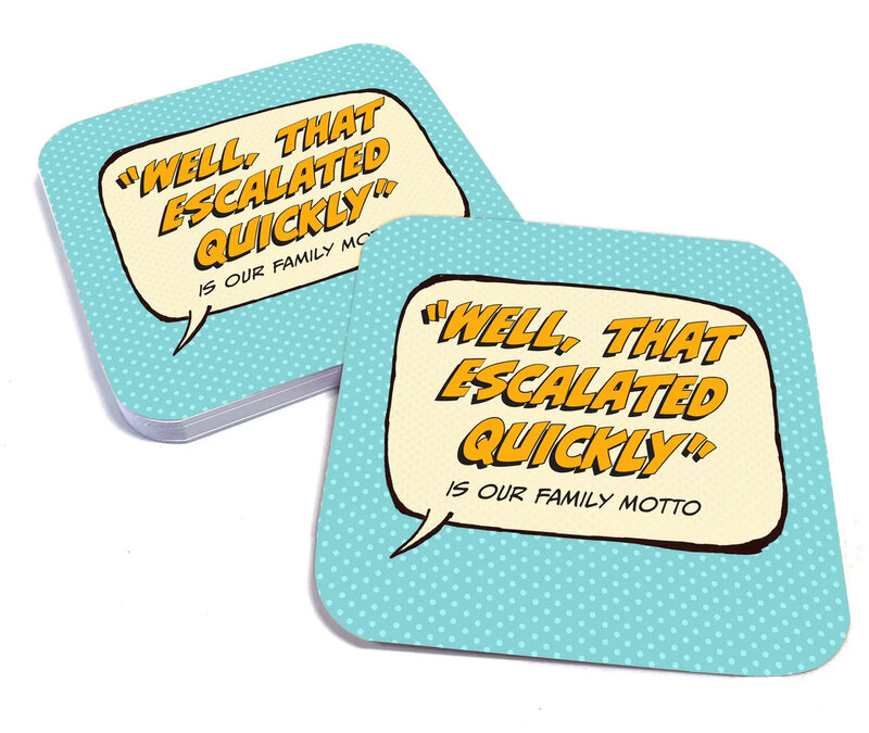 papersalt Family Motto Coasters