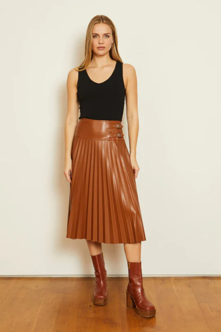 Caballero Hendrix Vegan Leather Skirt