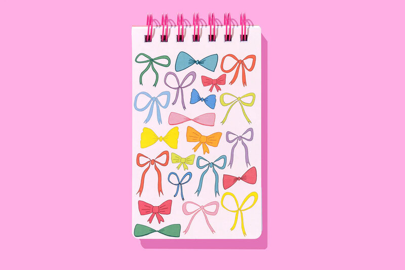 Taylor Elliott Designs Colorful Bows Spiral Notebook