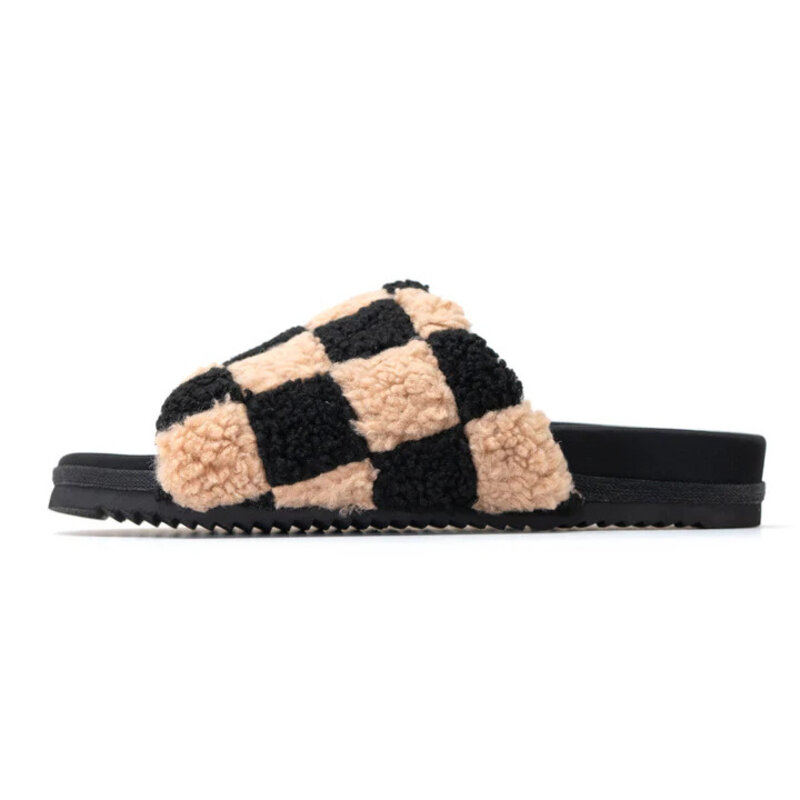 Roam Roam Fuzzy Checkered Slide