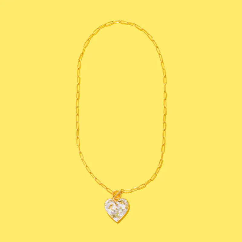 Taylor Elliott Designs Heart Pendant Paperclip Chain Necklace