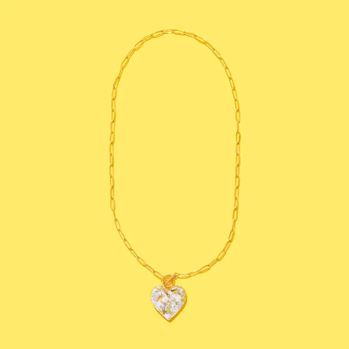 Taylor Elliott Designs Heart Pendant Paperclip Chain Necklace