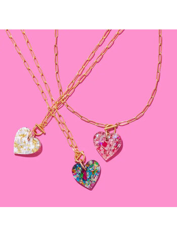 Taylor Elliott Designs Heart Pendant Paperclip Chain Necklace