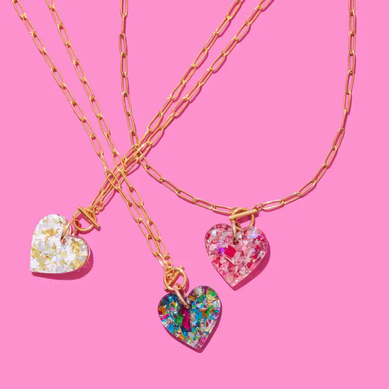 Taylor Elliott Designs Heart Pendant Paperclip Chain Necklace