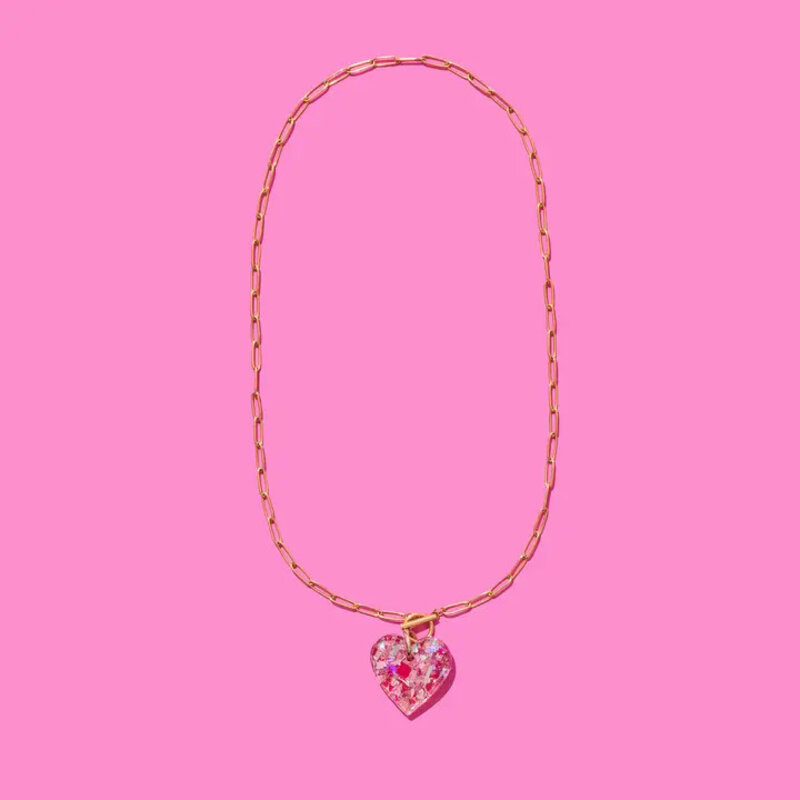 Taylor Elliott Designs Heart Pendant Paperclip Chain Necklace