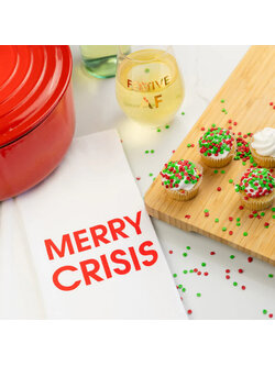 Chez Gagne Merry Crisis Tea Towel