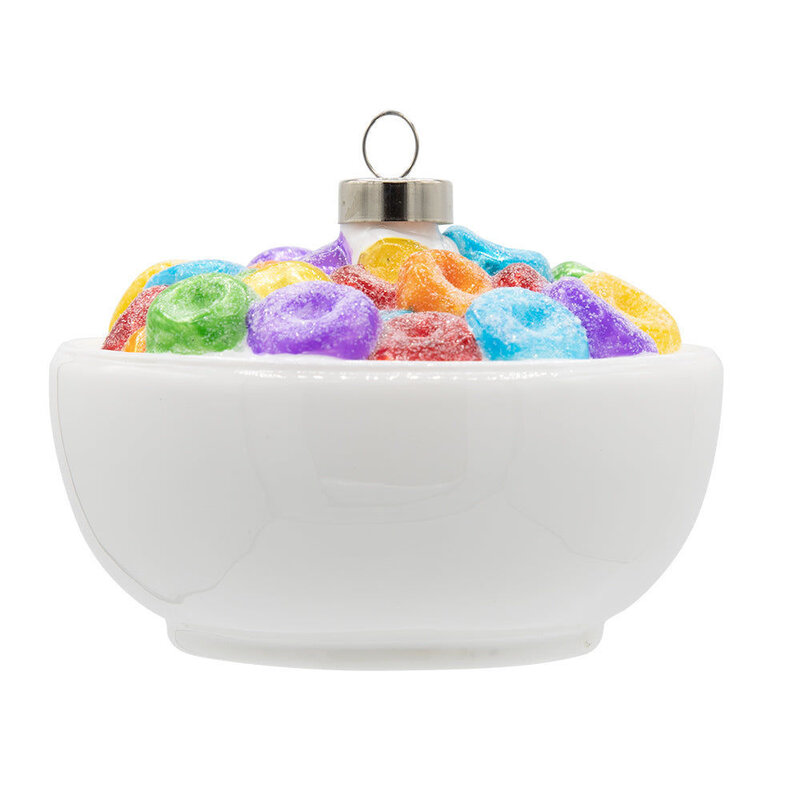 kat + annie Kelloggs Fruit Loops Cereal Bowl Ornament