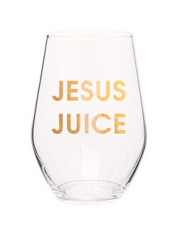 Chez Gagne Jesus Juice Stemless Wine Glass