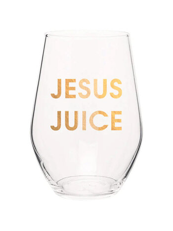Chez Gagne Jesus Juice Stemless Wine Glass