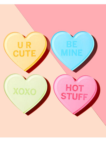 tart BY TAYLOR Conversation Hearts Set of 4 Coasters