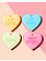 tart BY TAYLOR Conversation Hearts Set of 4 Coasters