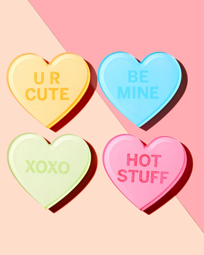 tart BY TAYLOR Conversation Hearts Set of 4 Coasters