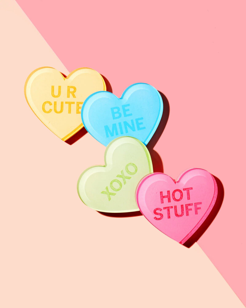 tart BY TAYLOR Conversation Hearts Set of 4 Coasters